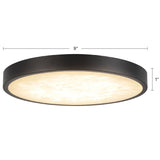 Matte Black 9inch Evelyn Flush Mount by Alora Lighting Dimensions