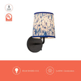 Matte Black/Blue Linen 6inch Scout Wall/Vanity Light by Alora Lighting Light Source