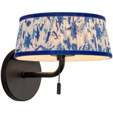 Matte Black/Blue Linen 8inch Scout Wall/Vanity Light by Alora Lighting