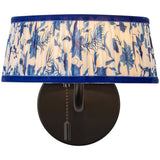 Matte Black/Blue Linen 8inch Scout Wall/Vanity Light by Alora Lighting