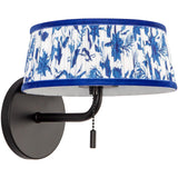 Matte Black/Blue Linen 8inch Scout Wall/Vanity Light by Alora Lighting