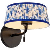 Matte Black/Blue Linen 8inch Scout Wall/Vanity Light by Alora Lighting