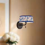 Matte Black/Blue Linen 8inch Scout Wall/Vanity Light by Alora Lighting