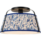 Matte Black/Blue Linen Scout Semi-Flush Mount by Alora Lighting