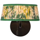 Matte Black/Green Linen 8inch Scout Wall/Vanity Light by Alora Lighting