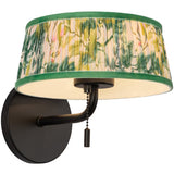 Matte Black/Green Linen 8inch Scout Wall/Vanity Light by Alora Lighting