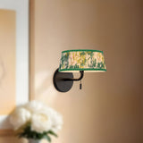 Matte Black/Green Linen 8inch Scout Wall/Vanity Light by Alora Lighting