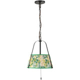 Matte Black/Green Linen Scout Pendant by Alora Lighting