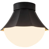 Matte Black/Matte Opal Glass Shelton Semi-Flush Mount by Alora Lighting