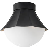 Matte Black/Matte Opal Glass Shelton Semi-Flush Mount by Alora Lighting