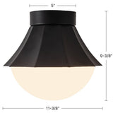Matte Black/Matte Opal Glass Shelton Semi-Flush Mount by Alora Lighting Dimensions