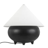 Matte Black/White Linen Rowan Table Lamp by Alora Lighting