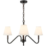 Matte Black/White Linen Sloan Chandelier by Alora Lighting