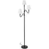 Matte Black/White Linen Sloan Floor Lamp by Alora Lighting