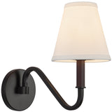 Matte Black/White Linen Sloan Wall/Vanity Light by Alora Lighting