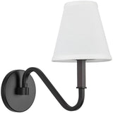 Matte Black/White Linen Sloan Wall/Vanity Light by Alora Lighting