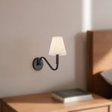 Matte Black/White Linen Sloan Wall/Vanity Light by Alora Lighting