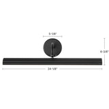 Matte Black 24inch Dottie Wall/Picture Light by Alora Lighting Dimensions