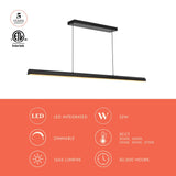 Matte Black 48inch Dottie Linear Pendant by Alora Lighting Light Source