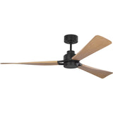 Midnight Black Housing with Natural Honey Blades Trillium Smart 60" LED Ceiling Fan by Visual Comfort Fans