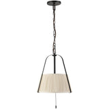 Matte Black/White Linen Scout Pendant by Alora Lighting