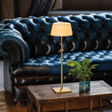 Matte Gold Poldina Classic L Desk Table Lamp by Zafferano in Living Room