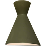 Matte Green Ceramic Retro LED Wall Sconce-Closed Top by Justice Design