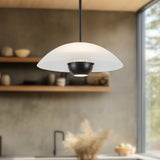 Matte Opal Glass/Black 5inch Umbra Pendant by Kuzco Lighting