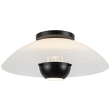 Matte Opal Glass/Black 5inch Umbra Semi-Flush Mount by Kuzco Lighting