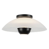 Matte Opal Glass/Black 5inch Umbra Semi-Flush Mount by Kuzco Lighting