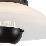 Matte Opal Glass/Black 5inch Umbra Semi-Flush Mount by Kuzco Lighting Details