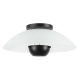 Matte Opal Glass/Black 5inch Umbra Semi-Flush Mount by Kuzco Lighting