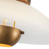 Matte Opal Glass/Vintage Brass 5inch Umbra Semi-Flush Mount by Kuzco Lighting Details
