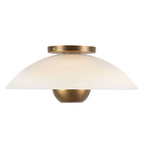 Matte Opal Glass/Vintage Brass 5inch Umbra Semi-Flush Mount by Kuzco Lighting