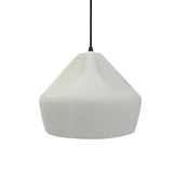 Matte White-Black Cord Crease Small Ceramic Pendant by Justice Design