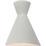 Matte White Ceramic Retro Led Wall Sconce-Open Top and Bottom by Justice Design