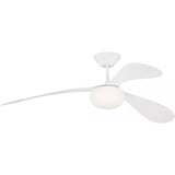 Matte White Housing with Matte White Blades Drape Smart 58inch LED Ceiling Fan by Visual Comfort Fans
