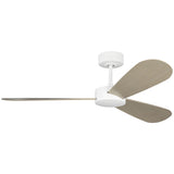 Matte White Housing with White Cerused Oak Blades Paddle Smart 52inch Ceiling Fan by Visual Comfort Fans