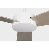 Matte White Housing with White Cerused Oak Blades Paddle Smart 52inch Ceiling Fan by Visual Comfort Fans