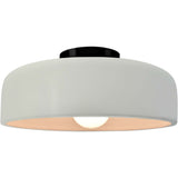Matte White Matte Black Ceramic Small Spire Semi-Flush by Justice Design