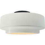 Matte White Matte Black Ceramic Small Tier Semi-Flush by Justice Design