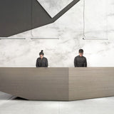 Matt Pure White Turner Linear Pendant by Seed Design in Reception Area