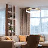 Maverick Round Pendant Light Large Brushed Gold By Matteo - Lifestyle View