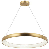 Maverick Round Pendant Light Large Brushed Gold By Matteo