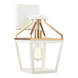 Mavonshire Wall Sconce 14.38 inch / 1 Light White + Aged Gold Brass