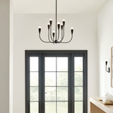 Maya 8 Light Chandelier Midnight Black By Generation Lighting - Lifestyle View1
