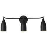 Maya Vanity Lights 3 Lights Midnight Black By Generation Lighting - Front View