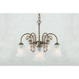 Medan 5 Arm Chandelier - Antique Brass