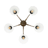 Medan 5 Arm Chandelier - Antique Brass