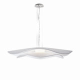 Mediterrania Two Tier Pendant Light White Translucent Ribbon By Bover